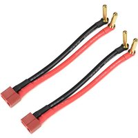 1/2Pcs Deans Female Plug Adapter to 90° 4.0mm 18mm Gold Plated Connector Charge Lead Cable 12awg 10cm for Lipo Battery Charger