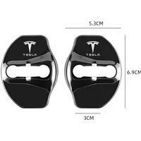 4pcs Metal Car door lock cover Protection Stickers For Tesla model 3 model X Y Auto Accessories