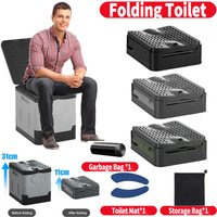 Toilet Bucket Portable Camping Folding Toilet Outdoor Trash Can Reusable Emergency Sanitation Product for Camping Hiking