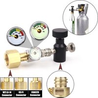 Adaptateur de recharge pour cylindre de Soda Co2 (Type de filetage TR21-4) avec Kit de jauge adapté au connecteur de cylindre bleu SodaStream W21.8-14 G3/4 CGA320