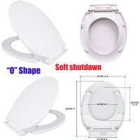 White Soft Close Quick Release Square Toilet Seat Hinged 360 Adjustable Standard Loo Cover for Home Bathroom