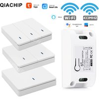 Tuya WiFi Smart Switch RF 433MHz MiNi Wireless Smart Home Receiver Relay Remote Control 110V 220V Work With Alexa Smart Life