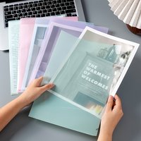 Morandi Color A4 File Set L-shaped Single-page Data Folder Insert Transparent Roll Sorting Sleeve Storage Folder Resume Folder