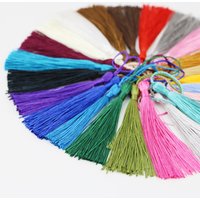 (50pcs/pack)8cm Mix Tassel Straps Key Pendants Hanging Ball Handles Hanging Ears Jewelry Accessories Bookmark Fan Decorations