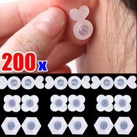 2-200pcs Silicone Heart Clover Shape Earrings Stoppers Anti Dropping for Woman Comfort Support Jewelry Accessories Earrings