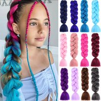 Lansa 24 Inch Jumbo Braids Extensions Synthetic Braiding Hair Afro Ombre Color Kanekalon Hair for Children Braid