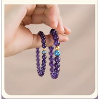 Natural Amethyst Blue Lotus Beads Bracelet Carving Lucky Fashion Genuine Women's Jewelry Accessories Energy Gift Best Seller