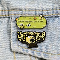 Funny Quotes Enamel Pins Cute Bee Come Along with Me Brooches Lapel Pins for Backpacks Bags Gift for Friends