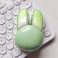 MOFii M6AG Green Cute Bunny Wireless Mouse, Kawaii High-Design, 2.4G Plug & Play, Compatible with Office Laptops & Desktops