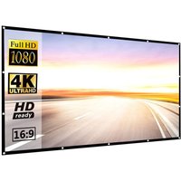 60/72/84/100/120Inches Simple Foldable Projection Screen Curtain 16:9 Outdoor Full HD 2K 4K Portable Projector Screen Curtain