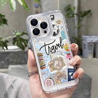 Fashion Travel Tags Silicone Case For iPhone 16 Pro 15 14 17 13 12 11 Pro Max 7 8 Plus 17 Pro Shockproof Transparent Soft Cover