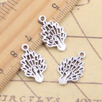 20pcs Charms Peacock Peafowl 19x12mm Tibetan Silver Color Pendants Antique Jewelry Making DIY Handmade Craft