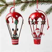 1PC Christmas wrought iron Claus/snowman/elk parachute decoration pendant, creative Christmas tree parachute decoration pendant