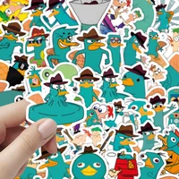 AliExpress Disney 60PCS Cartoon Phineas and Ferb Stickers Funny Perry the Platypus Graffiti Sticker Animation Kids Toys Laptop Guitar Bike