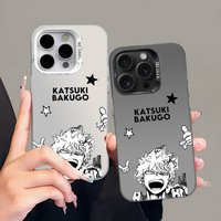1PC Hot Anime Bakugo Katsuki phone case for iphone 17 16 15 14 13 12 11 Pro Max Plus Back Cover with Silver Gradient