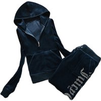 2 Pieces of Women's Outfit 2025 Fall Winter Women's Tracksuit Crystal Hoodies and Pant Sets Y2K Velvet Tracksuit