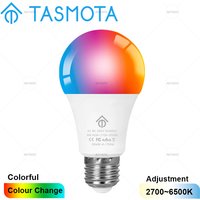 Pre Flashed TASMOTA Smart LED Bulb Colour RGBCCT Lights ESP8285 Works With Home Assistant E27 Base AC85-265V