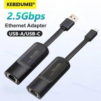 2500Mbps USB Ethernet Adapter 2.5G USB3.0 Network Card Thunderbolt 3 Lan Internet Adapter for Laptop PC Windows Mac OS USB-A/C