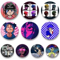 Japanese Cool Cartoon Band Brooches Gorillaz Lapel Pins Anime Figure 2-D Murdoc Niccals Badges Backpack Clothes Decor Jewelry