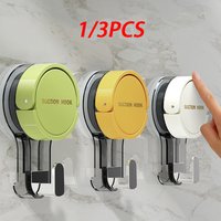 1/3PCS Wall Mounted Vacuum Suction Cup Hook No-Drilling Key Towel Hanger Hook for Bathroom Kitchen Removable Storage Hook