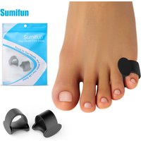2Pcs/Pair Black Silicone Little Toe Protector Foot Corns Calluses Blister Protection Anti-Wear Hole Toes Separator Pedicure Tool