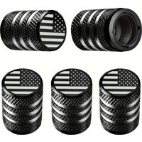 5-Pack American Flag Tire Valve Cap - Durable Metal Material, with Leak-Proof Plastic Lining, Corrosion-Resistant, Suitable for Cars, Trucks, Motorcycles and Bicycles