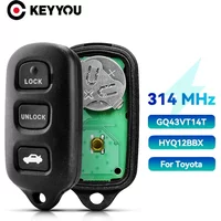 KEYYOU GQ43VT14T HYQ12BBX 314.4Mhz Remote Car Key for Toyota Camry Corolla Matrix 1999 - 2006 2007 2008 2009 2010 315Mhz