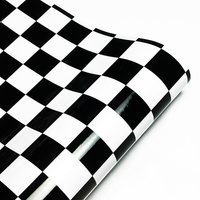 Black White Checkered Racing Flag Camouflage Car Vinyl Wrap Film Self Adhesive Furniture Kitchen Countertop Motorbike Sticker