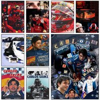 Racing C-Carlos Chilis S-Sainz Poster Self-adhesive Wall Mural Art Waterproof Sticker For Bar Room Decor High Quality Print Gift