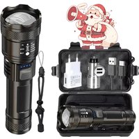 Super Bright LED Flashlight Type-C Rechargeable Long Range Tactical Torch Outdoor Waterproof Emergency Camping Fishing Lantern
