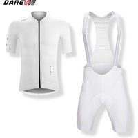 AliExpress DAREVIE Cycling Set Man 90kg/m³ 3D Shockproof Pad Quick Dry White Cycling Clothes For Men Soft Light Man Cycling Maillot PRO