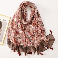 Mode aztèque belle noix de cajou florale gland Viscose châle écharpe de haute qualité enveloppement Pashmina étole Bufandas musulman Hijab 180*90Cm