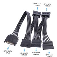 Hard Drive 15 Pin SATA Cable, Male 15 Pin SATA to Female 5 SATA Serial Cable Splitter Cable Suitable for HDD, SSD, Optical Drive