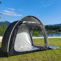 Waterproof Oxford Fabric Bike Shed Motorcycles Tent, Storage Tent for 4 Bikes, Outdoor Storage with Window Design, Black, 6.6FT