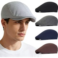 Baumwoll-Newsboy-Caps für Herren und Damen, weiche, lässige Baskenmütze, einfarbig, Unisex, Retro-Hut, Fahrermütze, Kellnermütze