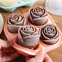 1 Food-Grade Silicone Ice Cube Tray and Ice Cream Mold, Rose-Shaped Mold Ice Tray, Can Make 4 Ice Cubes, Non-Stick Tray Suitable for DIY Flavored Ice Cubes, Food, and Smoothies - Press Release
