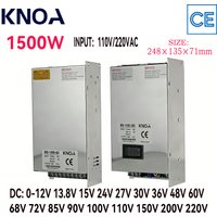 Adjustable 1500W Digital Display Switching Power Supply AC/DC 0-12V 13.8V 24V 36V 48V 60V 72V 80V 110V 150V 220V Industrial SMPS