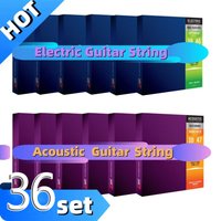 36 Set Premium Coated Strings Acoustic/Electric Guitar Strings 80/20 & Phosphor Bronze Coated 11-52 Heavy Gauge Rust-Proof