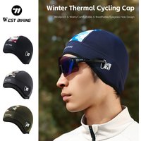 WEST BIKING Winter Thermal Cycling Cap Windproof Unisex Sport Hat for MTB Road Bike Running Skiing Motorcycle Head Gear Accessor