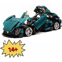 Luxury GULY 10621 Electroplating Version Technical r Sports Car 1:8 Building Block Brick Puzzle DIY Toys Christmas Gift Kid