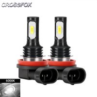 CROSSFOX 2X Car Fog Light LED Bulb H8 H9 H11 100W 10000LM 9005 HB3 9006 HB4 880 881 5202 PSX24W 12278-PSX26W 6000K 12V Ampoules