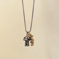 Kpop Fashion Jewelry Vintage Temperament Cute Mushroom Pendant Necklace For Women Party Gifts Delicate Design Accessories