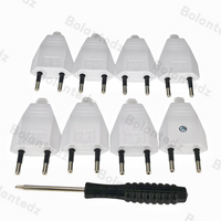 8pcs EU European Plug with Screwdriver 2 Pin Male AC Electric Power Socket Adapter 110V~250V Rewireable Extension Cord Connector