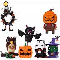 Bricklink MOC Figures Halloween Wreath Witch Vampire Pumpkin head Bricks Doll Sets Building Blocks Kid Toys Christmas Gift