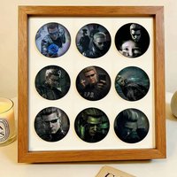 GAME Albert Wesker P Pins Soft Button Pin Round Metal Badge Lapel Pin Parts Gift Friends Kid Jewelry