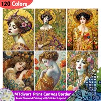 Vintage Woman 120 Colors Resin Diy Diamond Painting With Sticker Legend New Collection Portrait Full Mosaic Goddess Jewelry Kits