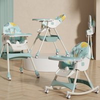 Baby High Chair Children's Feeding Chair Multi-Functional Portable Foldable Home Baby Dining Chair Seat with Wheels and Tray