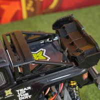 RLAARLO Omni Terminator 1/10 RC Monster Truck Roll Cage & Wing Spoiler, Soft TPU Body Protection No-Drill Upgrade OP Parts