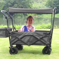 Camping Cart Roof Awning Canopy For Wagon Attachment Sun Shade Cover For Folding Trolley Cart Sunshade Cover Shell "No Cart"