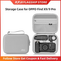XFJI Storage Bag Case for OPPO Find X9/9 Pro Photographer's Kit Accessories PU Leather Drop-resistant Hard Shell Handbag